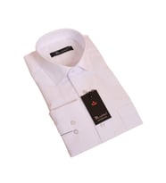 Beyaz Rahat Kesim Cepli Uzun Kol Regular Fit Erkek Gömlek  - 150-1
