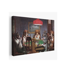 Cassius Marcellus Coolidge - Poker Oynayan Köpekler Eseri Kanvas Tablo-5170