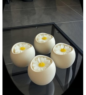 4  Adet Ev dekorasyonu mumlar   Daisy mum tasarımı   Mum dekorasyon  Dekoratif mum  Hediyelik Mum