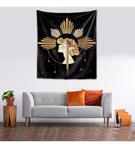 Yıkanabilir Leke Tutmaz Mikropetek Kumaş Helen Siyah Duvar Örtüsü Duvar Halısı Tapestry (Karışık)
