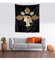Yıkanabilir Leke Tutmaz Mikropetek Kumaş Helen Siyah Duvar Örtüsü Duvar Halısı Tapestry (Karışık)