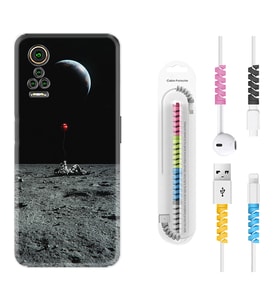General Mobile GM 21 Pro GM 22 Pro Plus Kılıf Kablo Koruma Spiral Silikon Astronoot Red Baloon 1608