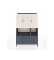 Hyperion Dolap 6 Raflı 6 Çekmeceli 3 Kapaklı 132x44x195 Antrasit-Aytaşı/Antrasit