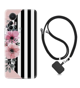 Xiaomi 12 Lite Kılıf Resimli Boyun Askılı İpli Desenli Silikon Flowers 4 1390