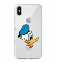 Apple iPhone X Uyumlu Kapak Donald Duck Tasarımlı Şeffaf Silikon Kılıf