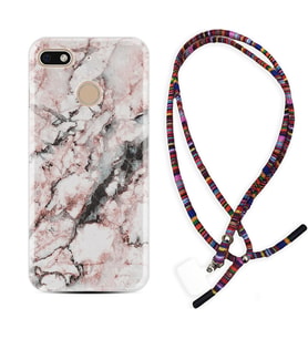 General Mobile GM8 Go GM9 GM20 Pro Plus Kılıf Boyun Asklı Rasta Silikon Colorfull Marble 2 1389