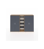 Arges Dolap 12 Raflı 4 Kapaklı 220x30x163 Çam-Antrasit
