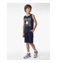 Koton Pamuklu Lacivert Erkek Çocuk Kolsuz T-shirt 6SKB30011TK
