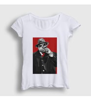 Presmono Kadın Beyaz Gangsta The Notorious BIG T-Shirt 40769tt
