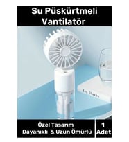 Özel Üretim Taşınabilir 3 Kademeli 1200 mAh Usb Şarjlı Su Hazneli Püskürtmeli Mini Klima Vantilatör