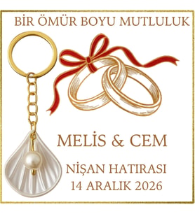 Söz Nişan Kına Nikah Hatırası HEDİYELİK İncili İstiridye Anahtarlık 10 Adet Özel Tasarım