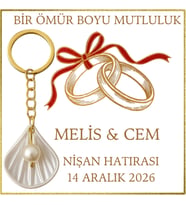 Söz Nişan Kına Nikah Hatırası HEDİYELİK İncili İstiridye Anahtarlık 10 Adet Özel Tasarım
