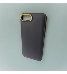 Iphone 6 Plus siyah Renk Gold Kamera Çerçeveli Silikon Telefon Kılıfı