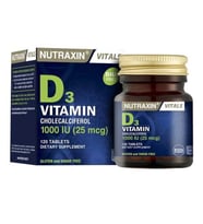 Nutraxin Vitamin D3 1000 Iu (25 Mcg) 120 Tablet 8680512613152
