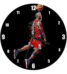 Cakatablo Michael Jordan 3 Numaralı Forma Smaç Görseli Duvar Saati