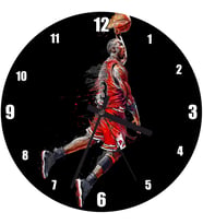 Cakatablo Michael Jordan 3 Numaralı Forma Smaç Görseli Duvar Saati