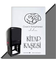 Kişiye Özel Sevimli Köpek 2 Tarihli Otomatik Kitap Kaşesi (Siyah)