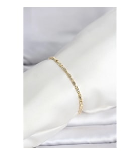 Mey İthalat® CM 14K Gold Renk Burgu Zincirli Model Kadın Bileklik