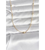 CM 14K Gold Renk Damla Topçuk Model Zincirli 60 cm Kadın Kolye 5886 - LOHO2444-9142