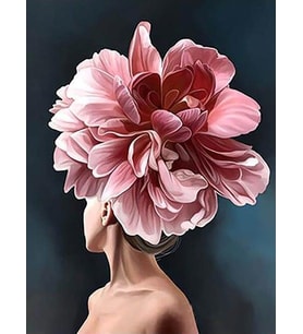 Çiçeklenmek Topuz Sayılarla Boyama Seti 40x 50 cm( Tuval Şasesine Gerili)