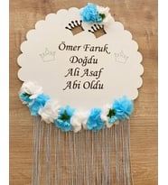 Kişiye Özel Ahşap Bebek Kapı Süsü