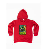 Hulk baskılı kapüşonlu pamuklu kumaş çocuk sweatshirt (Kırmızı)