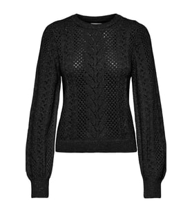 ONLMARY LIFE LS GLITTER O-NECK KNT (Siyah)