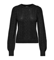 ONLMARY LIFE LS GLITTER O-NECK KNT (Siyah)