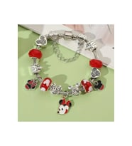 Yeni Tarz , Disney Mickey And Minnie Mouse Aşk , Sevgi Charmlı Bileklik, Ahşap Kutu İçerisinde