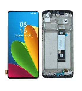 Xiaomi Redmi 9T ile Uyumlu Lcd Ekran Dokunmatik Çıtalı (Siyah)