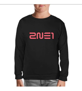 2NE1 - Logo Siyah Çocuk Sweatshirt