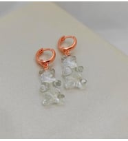 ŞEFFAF JELİBON ROSE 925 AYAR GÜMÜŞ KÜPE
