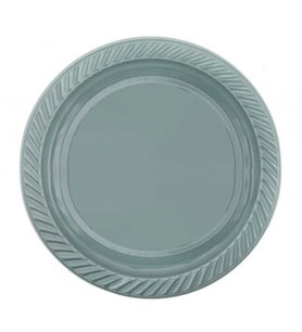 Tabak plastik yuvarlak 22 cm gümüş pk:25-