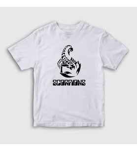 Presmono Unisex Çocuk Beyaz Logo Scorpions T-Shirt 109387tt (Beyaz)