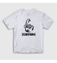 Presmono Unisex Çocuk Beyaz Logo Scorpions T-Shirt 109387tt (Beyaz)