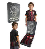 GALATASARAY ORİJİNAL LİSANSLI PUMA ÇOCUK SİYAH FORMA LAZER KUTU HEDİYELİ (Siyah-Gri)