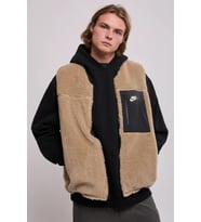 Nike Sporswear Club Fleece Winterized Reversible Sythetic Fill Full-Zip Çift Traflı Erkek Bol Kesim Peluş Sentetik Dolgu Yelek Kahve-Siyah