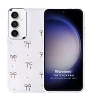 Microsonic Samsung Galaxy S23 FE Kılıf PrettyCharm Bow (Gümüş)