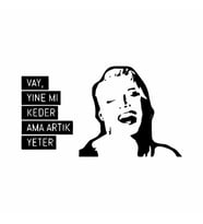 Sezen Aksu Vay Yinemi Keder Duvar Sticker Siyah 22x13 cm