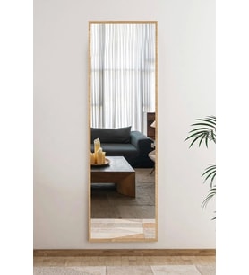 150 Cm Safir Meşe Düz Duvar Salon Antre Hol Koridor Mutfak Banyo Ofis Aynası (Gold)