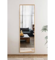 150 Cm Safir Meşe Düz Duvar Salon Antre Hol Koridor Mutfak Banyo Ofis Aynası (Gold)