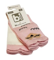 Bibaby Bebek Çorabı 2 li 0-6 Ay - Pembe - Ekru