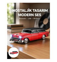 Mey İthalat® Taşınabilir Klasik Araç Tasarımlı Kablosuz Hoparlör