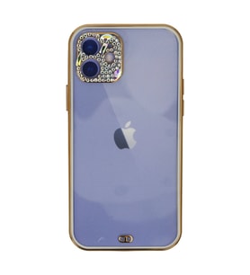 Apple İphone 12 Kılıf Liva Taşlı Silikon - Beyaz