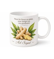 Zencefil Temalı Baskılı Kupa Bardak Hediye Özel Tasarım Porselen Mug