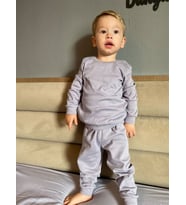 Düz Mor Mevsimlik Bebek Takımı Alt Üst Sweat Takım