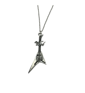 Pink Floyd Elektro Gitar Figürlü Rock Müzik Kolyesi – Unisex Zincir 60 cm (Gümüş)