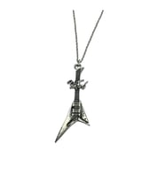 Pink Floyd Elektro Gitar Figürlü Rock Müzik Kolyesi – Unisex Zincir 60 cm (Gümüş)
