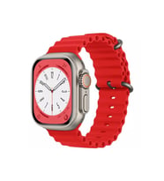 Apple Watch Ultra 49mm Uyumlu Ocean Kordon Silikon Kayış (Kırmızı)