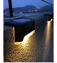 2 Adet Köşebent Merdiven Veranda Solar Güneş Enerjili Bahçe Led Lamba Dekor Bahçe Aydınlatma